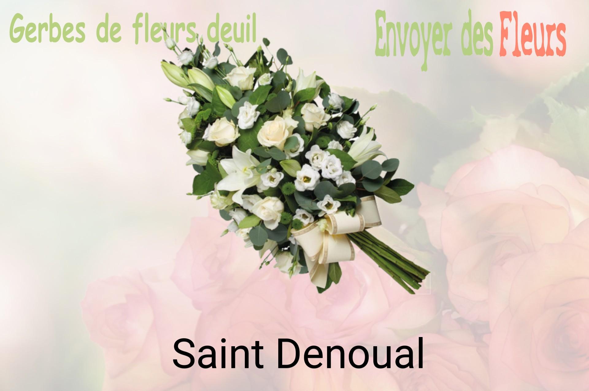Gerbe de fleurs de deuil livrée à Saint-Denoual